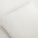 Full/Queen Lightweight Cotton Linen White Textured Reversible 3-Piece Quilt Set
