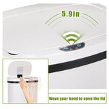 13 gL Stainless Steel Motion Sensor Trash Can White