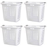 Set of 4 Heavy Duty Plastic Laundry Hamper Dirty Clothes Basket