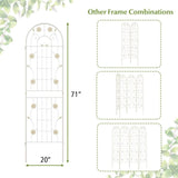 Set of 2- 6-ft Galvanized Steel Outdoor Garden Trellis in White Metal Finish