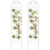 2 Pack - 7-ft Galvanized Steel Garden Trellis in White Metal Outdoor Finish