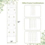 2 Pack - 7-ft Galvanized Steel Garden Trellis in White Metal Outdoor Finish