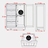 Modern Farmhouse 4-Drawer Bathroom Linen Cabinet in White Wood Finish
