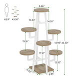 Modern Industrial Indoor Multi-Tier Plant Stand with White Metal Frame