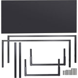Black Metal Frame Wood Top Modern Home Office Laptop Computer Desk Writing Table