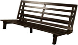 Chase 75" Traditional Full-Size Wood Futon Frame, Solid Pine Construction, in Java Brown Finish