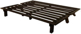 Chase 75" Traditional Full-Size Wood Futon Frame, Solid Pine Construction, in Java Brown Finish