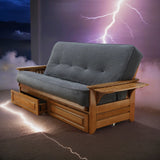 Studio8 Futon Wood Frame w/ Innerspring Pacific Mattress Set Folding Side Arms Sofa Bed Sleeper (Copy)
