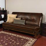 Colorado Reclaim Mocha Frame and Mattress Set w/ Choice of Fabrics, 7 Inch Innerspring Futon Sofa Bed Full Size Aspen Style