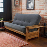 Studio8 Futon Wood Frame w/ Innerspring Pacific Mattress Set Folding Side Arms Sofa Bed Sleeper (Copy)