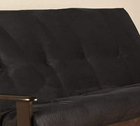 Queen Size "Futon Cover Only" Black Premium Suede Fits 6-8 inch Futons Mattress