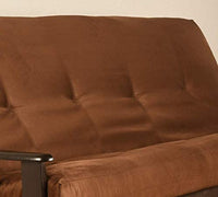 Queen Size "Futon Cover Only" Chocolate Premium Suede Fits 6-8 inch Futons Mattress