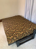 Full Size Futon Cover Only  Fits 6 to 8 Inch Mattress Black Leaf Fall Hidden Zipper Tapestry