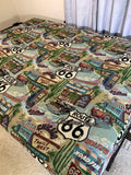 Full Size Route 66 "Futon Cover Only" Fits 6 to 8 Inch Mattress Hidden Zipper Tapestry