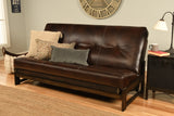 Colorado Reclaim Mocha Frame and Mattress Set w/ Choice of Fabrics, 7 Inch Innerspring Futon Sofa Bed Full Size Aspen Style