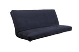 Queen Size "Futon Cover Only" Black Premium Suede Fits 6-8 inch Futons Mattress