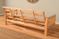 Natural Finish Lodge Wood Futon Frame Log Like Full Size