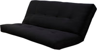 Black Microfiber Suede Futon Innerspring Mattress 7 Inch Full Size