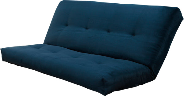 Navy Microfiber Suede Futon Innerspring Mattress 7 Inch Queen Size