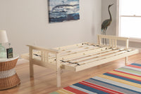 Full Size Monterey Antique White Wood Futon Frame Choice to add Drawer set