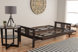 Full Size Montreal Espresso Wood Futon Frame Choice to add Drawer set