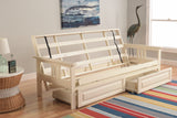 Full Size Monterey Antique White Wood Futon Frame Choice to add Drawer set