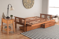 Full Size Monterey Barbados Wood Futon Frame Choice to add Drawer set