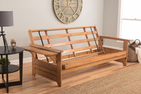 Full Size Phoenix Butternut Wood Futon Frame Choice to add Drawer set