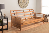 Full Size Phoenix Butternut Wood Futon Frame Choice to add Drawer set