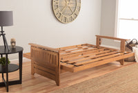 Full Size Phoenix Butternut Wood Futon Frame Choice to add Drawer set