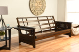 Queen Size Phoenix Espresso Wood Futon Frame Choice to add Drawer set