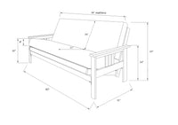 Full Size Monterey Antique White Wood Futon Frame Choice to add Drawer set