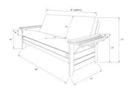 Full Size Phoenix Antique White Wood Futon Frame Choice to add Drawer set